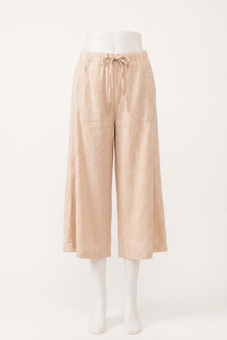 NEW DEAR JOHN DENIM elina super high rise cropped wide leg pants in peach flesh